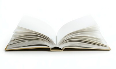 This mockup of a white hardcover book on a white background is horizontal or landscape.