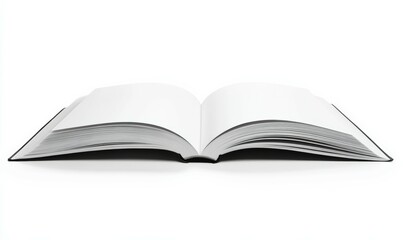 Fototapeta premium This mockup of a white hardcover book on a white background is horizontal or landscape.