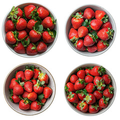 Bowl of ripe red strawberries, close up