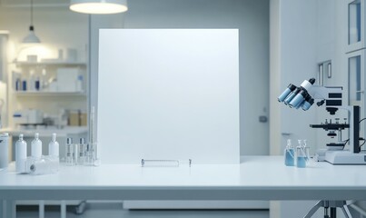 White canvas and minimal biotechnological tools in a modern agricultural biotechnology research laboratory