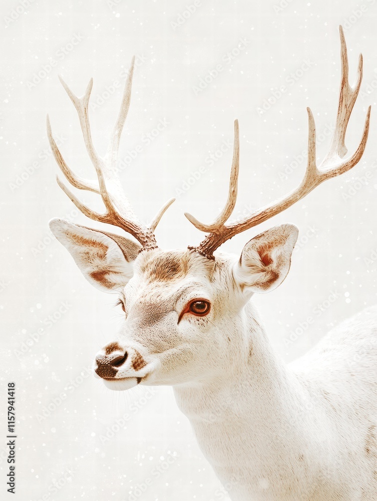 Fototapete elegant deer with impressive antlers standing gracefully in a serene environment with ample copy spa
