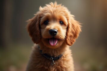 Happy Golden Cocker Spaniel Puppy in Nature