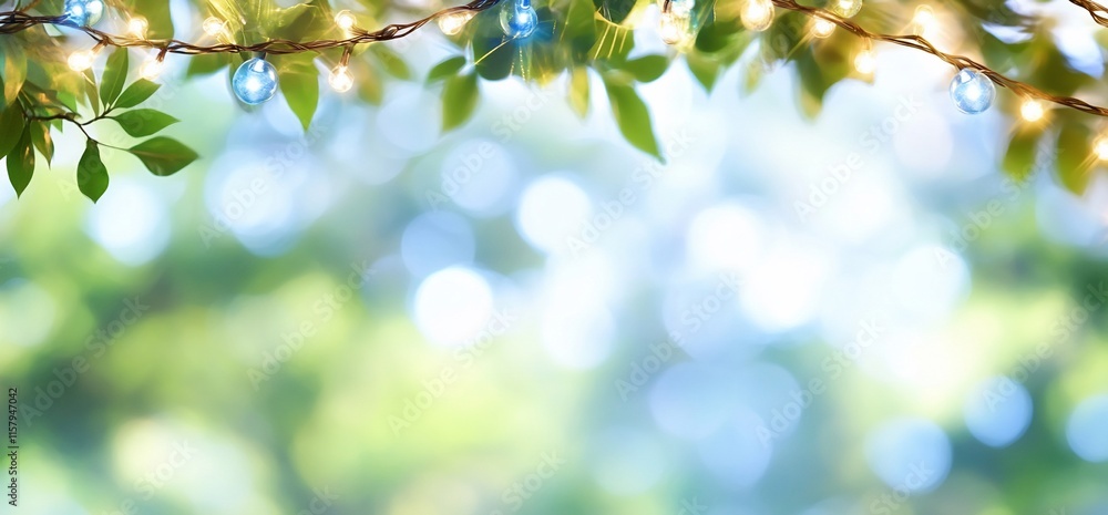 Poster a serene background with leaves and soft lights for a calming effect.