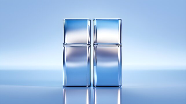 Ultra-slim top-freezer refrigerator, elegant design, metallic texture, close-up on door edges, isolated on white, clean modern aesthetic--style raw