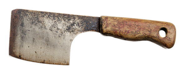 Meat Cleaver for Cutting & Butchering - Isolated on White Background
