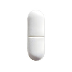 white hard pill on transparent background