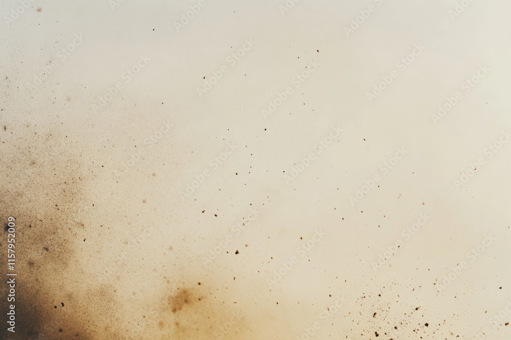 Aufkleber abstract image of brown dust particles dispersed in beige background, creating a textured effect.