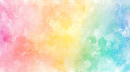 Soft pastel rainbow gradient background with subtle transitions between pink, yellow, green, and blue