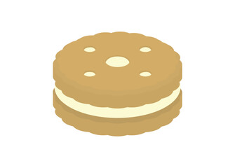 Cream sandwich biscuit. Simple flat illustration.
