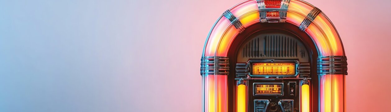 レトロ Juke Box 青とオレンジのライト