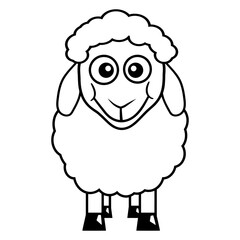 Sheep Baby Standing Cute Lamb Child Cool Comic Fun Design Lover Art Vector Illustration Card T-Shirt Poster Sticker Graphic Print Decorative Drawing Isolated Logo Decoration Symbol Creative Cool Style