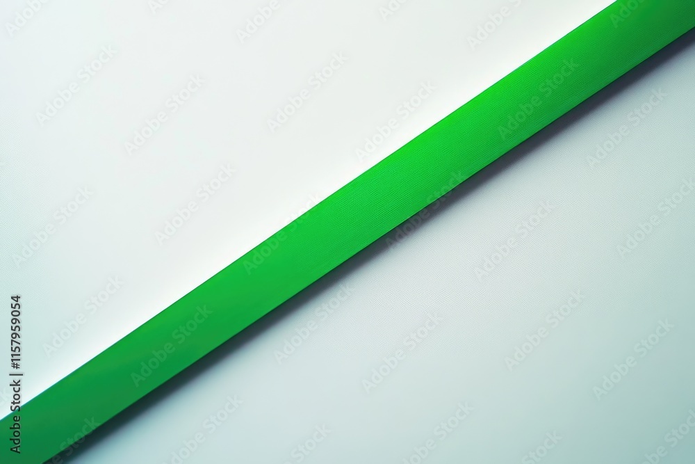 Poster abstract image with a diagonal green stripe on a white background, simple and minimalist design.
