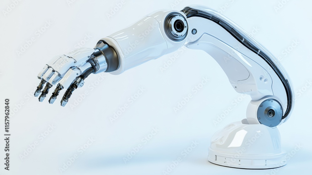 Poster advanced robotic arm with precision gripper and sleek design for automation and manufacturing applic