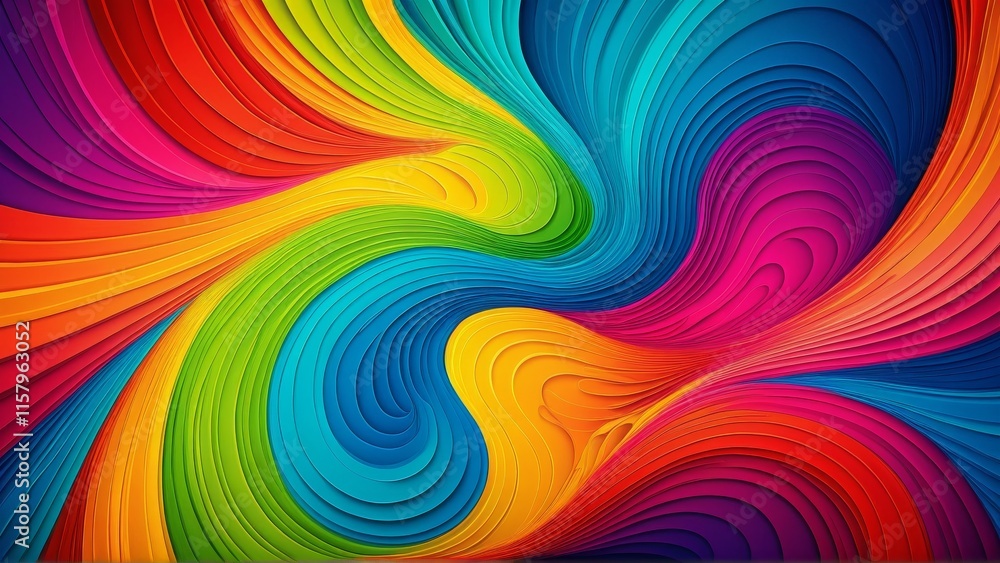 Aufkleber vibrant abstract colorful swirl pattern with dynamic wave textures
