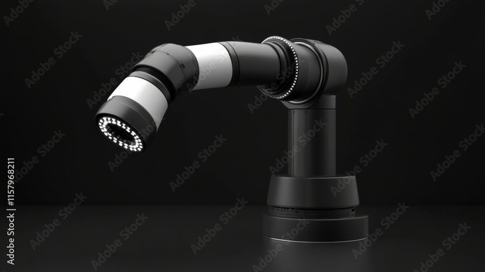 Aufkleber high-tech robotic arm on black background with focused focus light for industrial automation and pre