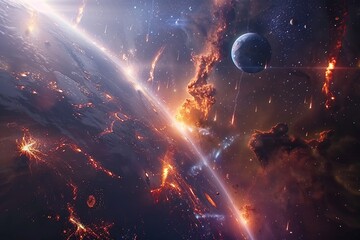 Background of galaxy and stars	