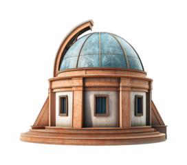 Observatory Isolated on White Background - Astronomical Facility