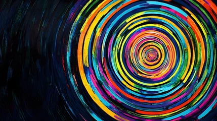  Vibrant concentric circles create a hypnotic, colorful abstract design. © Muhammad