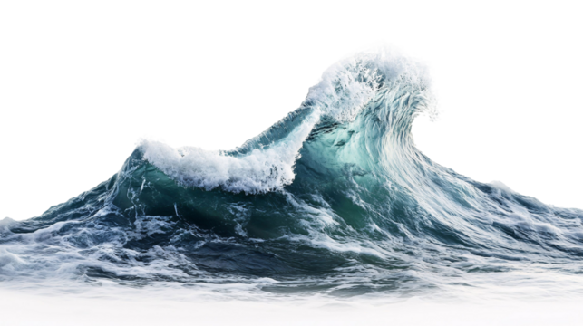 Ocean Isolated on White Background - Vast Water Body