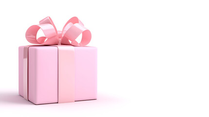 Fototapeta premium pink gift box with ribbon, perfect for celebrations and special occasions