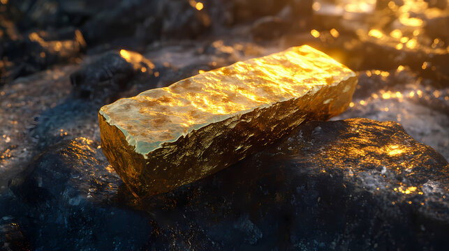 Lingot d'or. Auriferous. Illustration