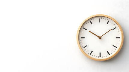 Minimalist wall clock with wooden frame and simple design, perfect for modern decor