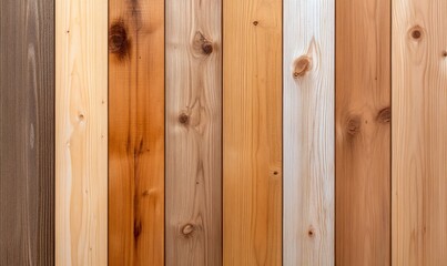 Fototapeta premium A collection of wooden planks showcasing various wood finishes.