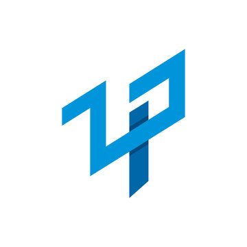 zp initial logo icon. zp symbol with blue color design, zp simple icon illustration
