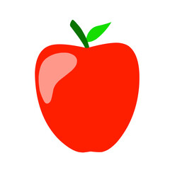 simple and modern apple vector illustration with clean lines and vibrant colors