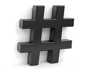 Obraz premium Hashtag symbol 3D render icon isolated on transparent background cutout ia