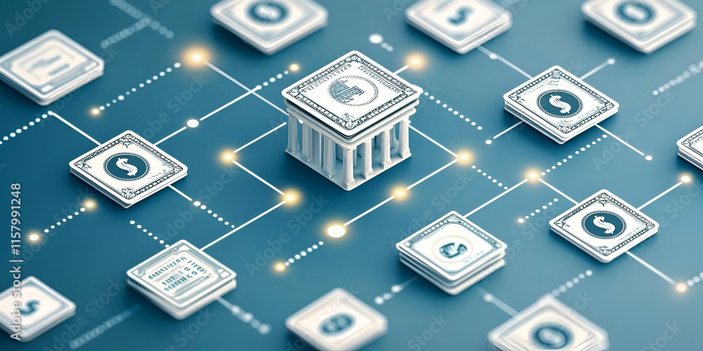 Poster global finance network, currency transfers securely and efficiently via digital infrastructure