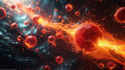 Obraz premium Illustrate the effects of viral-induced inflammation on cholesterol metabolism and