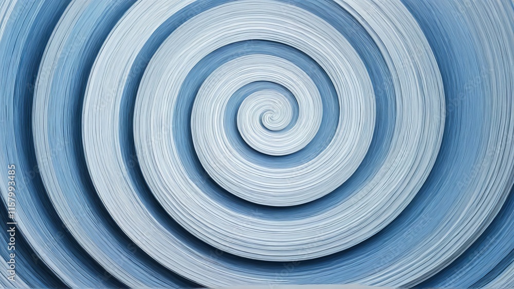 Poster mesmerizing blue spiral pattern with textured circular layers