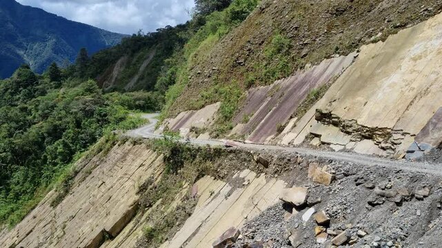 famous death road in the bolivian jungle