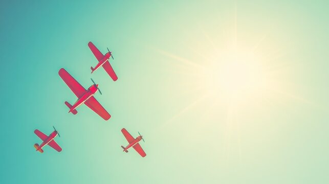 Classic Aircraft in Synchronized Aerobatic Maneuvers