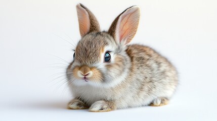 Fototapeta premium a close up of a white rabbit photo isolated on a white background white rabbit