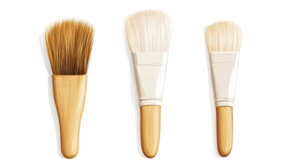 Pastry Brush Set for Precise Brushing - Isolated on White Background