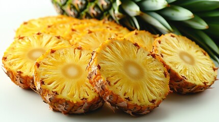 a close up photo of a pineapple isolated on a white background pineapple