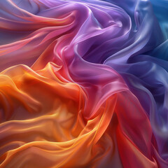 Obraz premium abstract background of blue and orange wavy silk or satin texture,. 