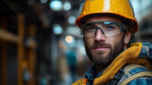 A handyman using safety equipment, such as gloves and safety glasses, emphasizing a commitment to safety.