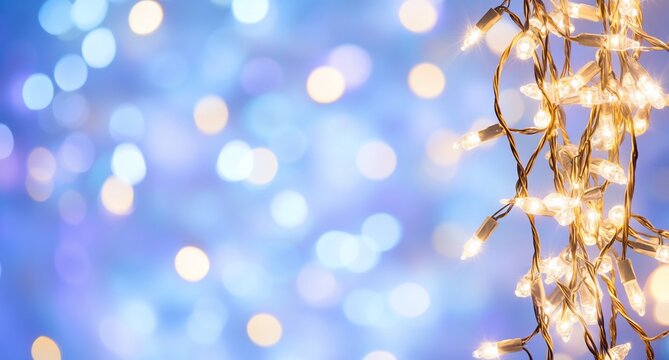 A close-up of warm fairy lights against a soft bokeh background.