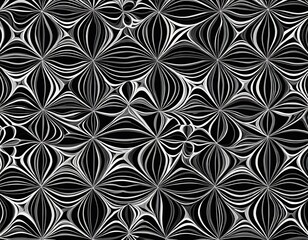 Fototapeta premium Abstract Black and White Floral Pattern Design