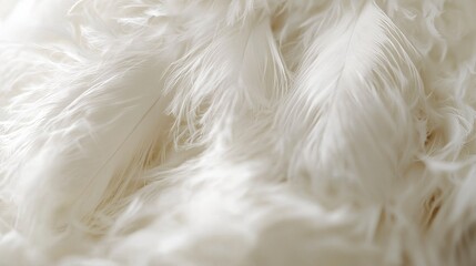 Obraz premium Elegant White Ostrich Feathers: A Textured Close-Up