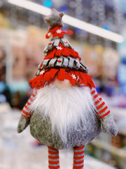 Festive Christmas Gnome with Red Hat and Beard