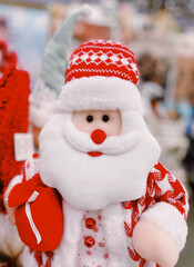 Soft Santa Plush Toy with Festive Details
