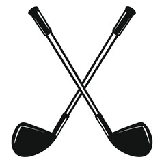 Golf stick vector art silhouette icon vector isolated on white background. hand drawing vector Golf stick. silhouette golf stick vector icon.