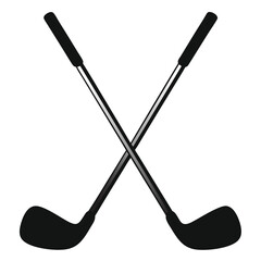 Golf stick vector art silhouette icon vector isolated on white background.