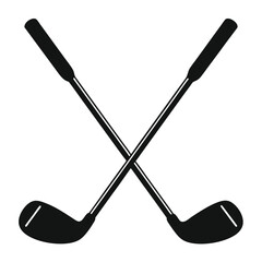 Golf stick vector art silhouette icon vector isolated on white background. hand drawing vector Golf stick. silhouette golf stick vector icon.