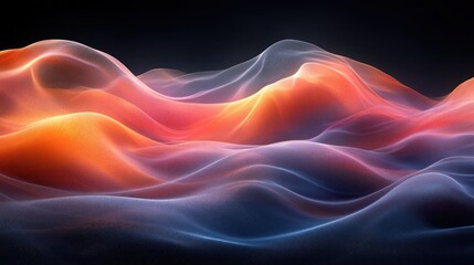 Obraz premium Abstract waves of color in soft gradients, creating a serene and dynamic visual experience.