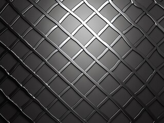 chrome lattice pattern featuring symmetrical diamond shapes on dark grey background
